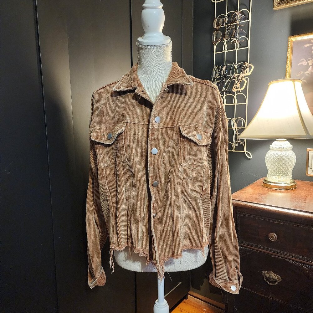 Corduroy frayed jacket